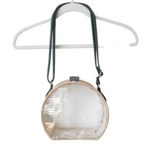 Woven Clear Sided Basket Purse Shoulder Crossbody Bag Summer Boho Stadium